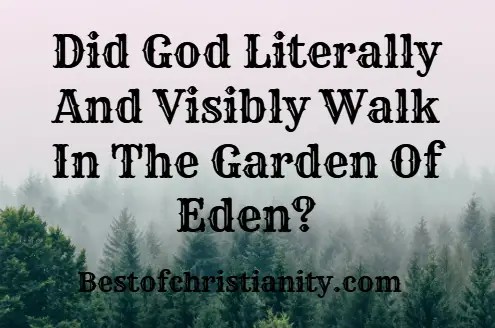 Did God Literally And Visibly Walk In The Garden Of Eden